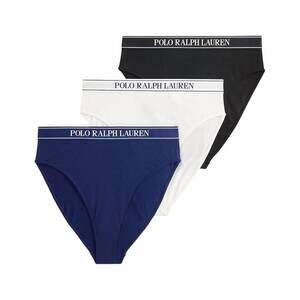 NEW POLO RALPH LAUREN women's tanga pull-on panty in onyx/white cloud/navy